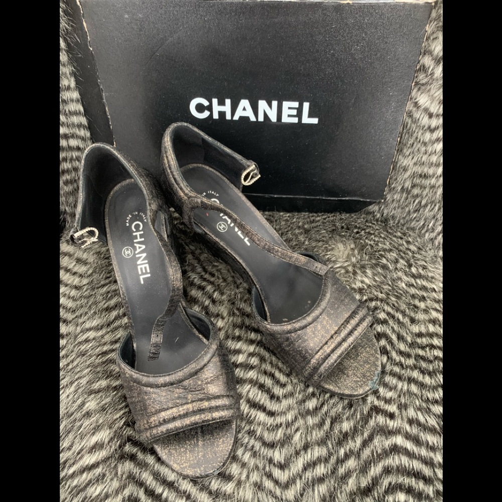 CHANEL CC Designer Wedge Shoes Size 41 / US 11